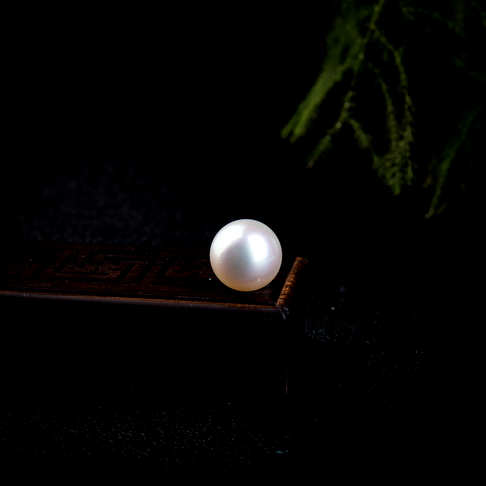14.1mm海水白色正圆珍珠单颗裸珠--珍珠-海水珠-A38V318C05013